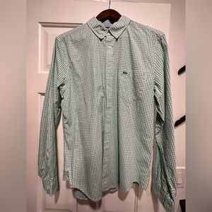 Lacoste Light Green Gingham Button Down Shirt
